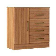 Cômoda Montevidéu 1 Porta 4 Gavetas Amêndoa