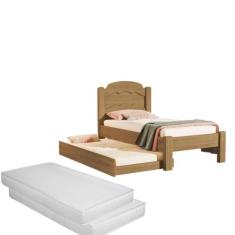 Cama Solteiro Auxiliar Bicama MDF 2 Colchões D20 Laís Cores - HOME AS,