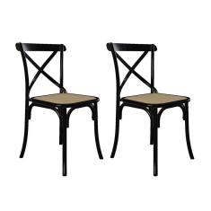Conjunto 2 Cadeiras I Katarina Preto e Bege New Green