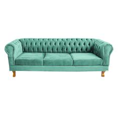 Sofá Chesterfield Duque 3 lugares 2M - Suede Acqua / sala de estar, recepção, barbearia