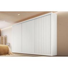Guarda Roupa Casal 3 Portas De Correr Ripada E 6 Gavetas York Branco Acetinado - Europa