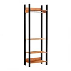 Guarda-Roupa Closet Modulado Lille Freijó e Preto - Dalla Costa