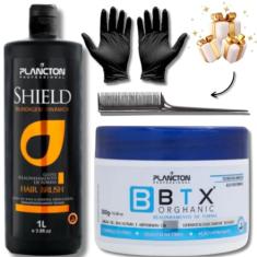 Plâncton Shield Escova Progressiva 1L + BTX Orghanic 300g Kit Tratamento Capilar Profissional