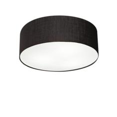 Plafon Cilíndrico Md-3046 Cúpula em Tecido 35x12cm Preto - Bivolt
