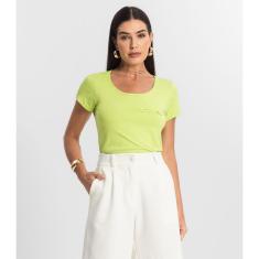 Blusa Feminina Viscotorcion Básica Rovitex Verde-Feminino