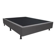 Base Box para Cama Casal 138x188cm Liz S05 Sintético Cinza - Mpozenato