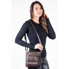 Bolsa pequena transversal em couro liso Emma-Feminino