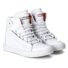 Tênis Hardcore Cano Alto Feminino Academia Sola Reta Em Couro-Feminino