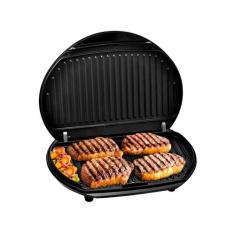 Grill Philco Large Inox Antiaderente Placas Onduladas, Preto e Prata, 