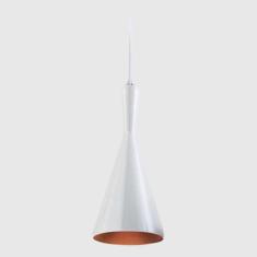 Luminária Pendente Funil Tom Dixon - Branco e Cobre