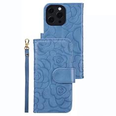 GSYH Capa carteira para iPhone 13 Mini/13/13 Pro/13 Pro Max, Capa flip protetora magnética de couro PU com compartimentos para cartão Kickstand proteção de câmera TPU à prova de choque, azul, 13pro 15,1 cm