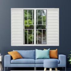 Janela Veneziana de Alumínio 6 Folhas 100 x 150cm Linha Modular com Grade Branco