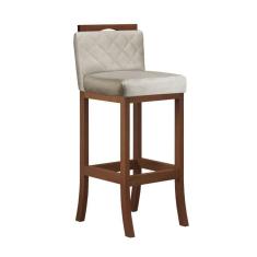 Banqueta Alta para Cozinha com Matelassê Pinhão