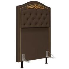 Cabeceira Cama Box Solteiro 90cm Imperial Veludo J02 Chocolate - Mpoze