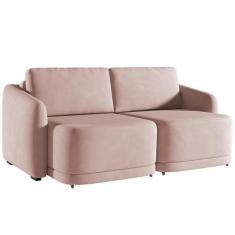 Sofá Cama para Sala de Estar 2 Lugares 216cm Montserrat K01 Veludo Ros