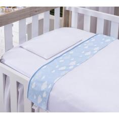 Lençol de Berço para Bebe Menino azul 3 Peças Algodão  Safari Animais 