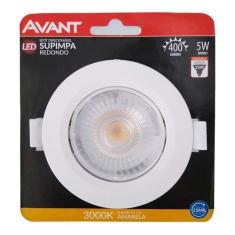 Kit 5 Spot Led Cob Embutir Redondo 5W Supimpa Avant 3000k
