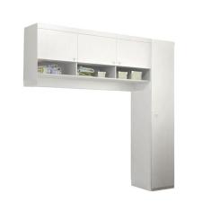 Guarda Roupa Infantil Eloisa 1 Porta com Modulo Aéreo Branco Brilho - 