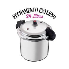 Panela de Pressão Alumínio com Fechamento Externo 24 Litros - Aluminio