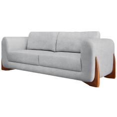 Sofa Jolie 3 Lugares 200cm Pes Boomerang Linho Boucle 3302 Ezz 3302