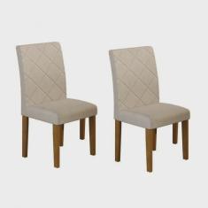 Conjunto 2 Cadeiras Irlanda Rufato Imbuia/Veludo Creme