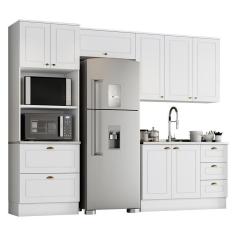 Cozinha Completa Americana 4 Peças Branco Com Torre Quente 2 Fornos - Móveis Henn Branco