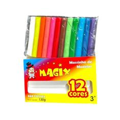 Kit 2 Caixas Massinha De Modelar 12 Cores Magix 130Grs