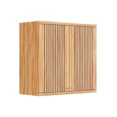 Armário Aéreo P/ Cozinha Sauvignon 2 Portas Ripadas 80cm Amendoa - Ronipa