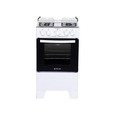 Fogão De Piso Atlas Coliseum Plus 4 Bocas Mesa Inox Forno 50 Litros Branco Bivolt