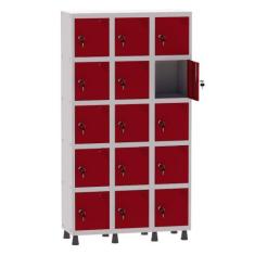 Armário Guarda Volume Locker Roupeiro 3 Vãos 15 Portas Aço GRF503/15 C