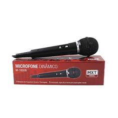 Microfone MXT M-1800B Plastico Preto com Fio 3 Metros OD 4 MM