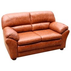 Sofá 2 Lugares 160cm Laura Couro Marrom Envelhecido - Gran Belo