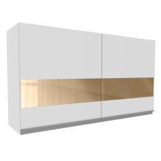 Armário Aéreo Madesa Glamy 120 cm 2 Portas com Vidro - Branco