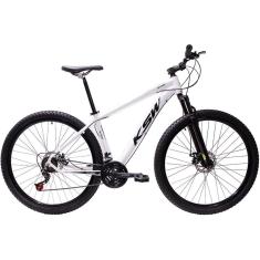   Bicicleta Aro 29 Ksw Xlt Alumínio 27v Freio a Disco Mecânico Garfo com Suspensão -  Branco