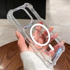 Estojo de carregamento sem fio transparente para iPhone 14 13 12 11 Pro Max Plus Capa, para iphone 11 Pro