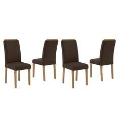 Conjunto 4 Cadeiras Lisboa Cinamomo/ Marrom - Moveis Arapongas