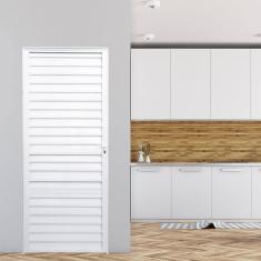 Porta de Alumínio Palheta 210x76cm Fortline Atlântica Branco