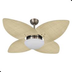 Ventilador de Teto Kovalski Bronze 4 Pás Palmae Natural 220V com Contr