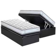 Conjunto Box Baú Solteiro: Colchão Molas Herval MasterPocket Ensacadas