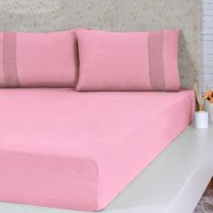 Lençol Queen Bella Cama Malha 100% Algodão 158x198x35cm - Bene Casa, C