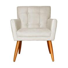 Poltrona Decorativa Onix Suede Bege - DS Estofados - Estopar
