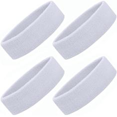 ONUPGO Pacote com 4 faixas de cabelo esportivas para homens e mulheres, faixa de algodão felpudo faixa de suor para tênis, basquete, futebol, academia, malhar - elasticidade que absorve a umidade