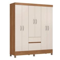 Guarda Roupa Casal Flash 2 Amêndola Touch Off White  Demóbile