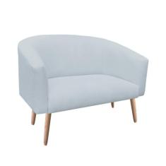 Namoradeira Stella 02 Lugares Linho Cinza Claro A05 Pés Palito Natural