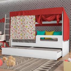 Cama Infantil Circus Tenda com Cama Auxiliar Pura Magia Branco