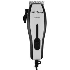 Máquina de Cortar Cabelo Britânia Inox 4 pentes Preto/Prata