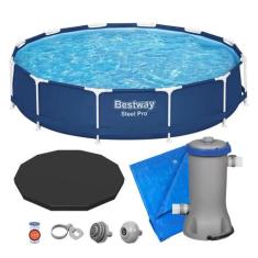 Piscina Grande Estruturada Bestway 6.473 Litros 3,66m Completo 4 em 1: