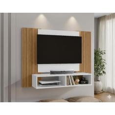 Painel Ripado para Tv até 42 Polegadas 90cmx120cm 2 Nichos Navi - Móve