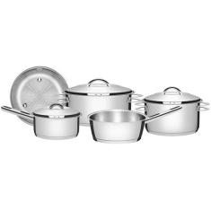 Jogo de Panelas Tramontina Solar 65510/560 Inox - Fundo Triplo 5 Peças