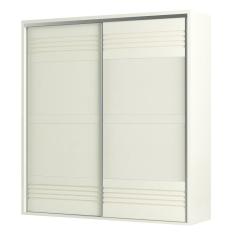 Guarda Roupa Casal TW602 2 Portas de Correr 2 Gavetas MDF Freijó - Off White Dalla Costa Móveis